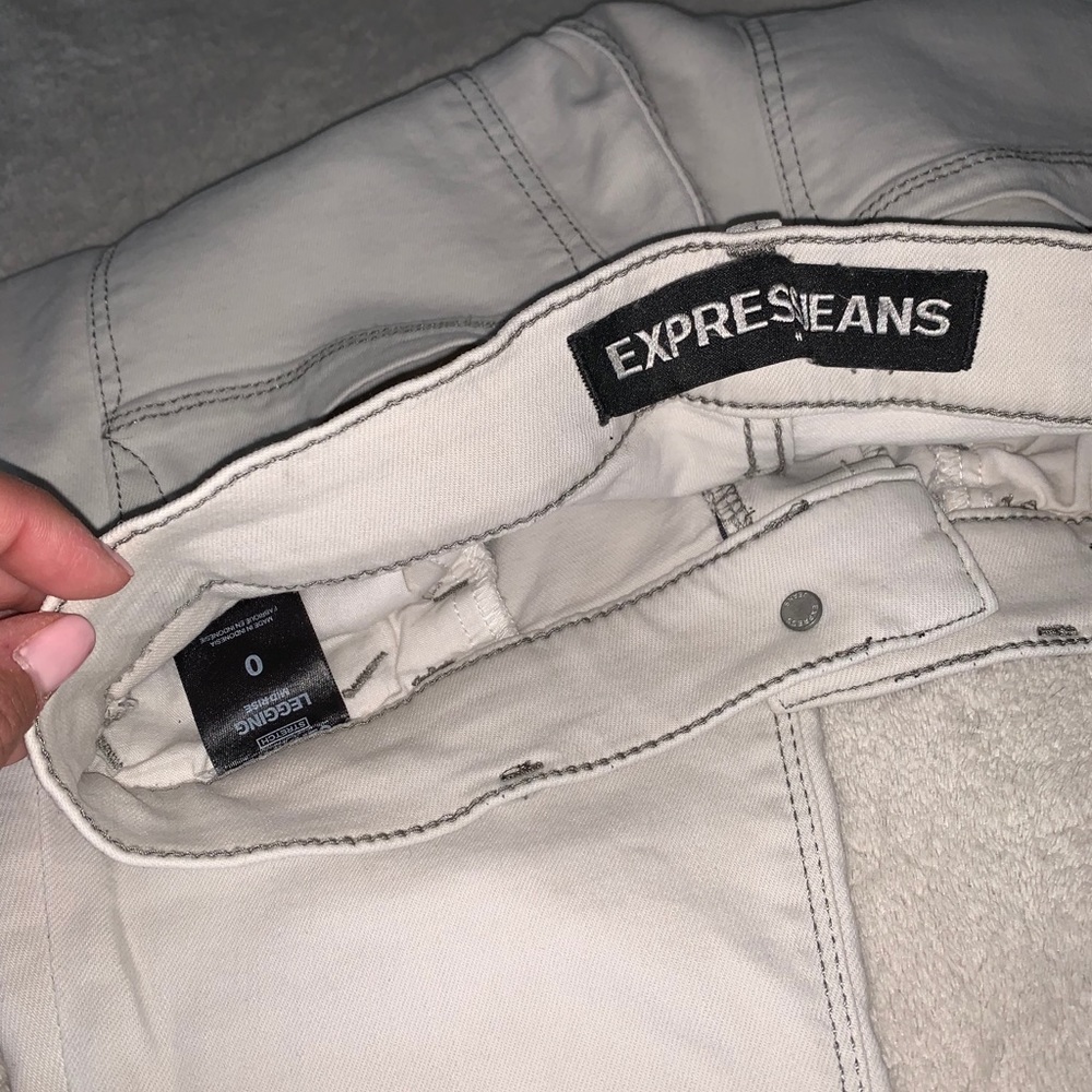 Express white/gray jegging
